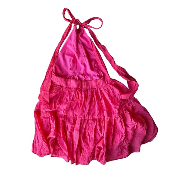 Pink Ruffle Halter Dress - Picture 4 of 9